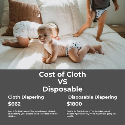 Nora's Nursery Cloth Diapers 7 Pack with 7 Inserts & 1 Wet Bag - Waterproof Cover, Washable, Reusable & One Size Adjustable Pocket Diapers for Newborns and Toddlers - Cali Coastal