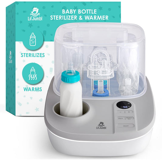 Lil' Jumbl 2-in-1 Baby Bottle Sterilizer & Warmer – Time-Saving Sterilizer & Dryer for Baby Bottles, Pacifiers, Pump Parts & Essentials – Features Precise Temperature Control Bottle Warmer