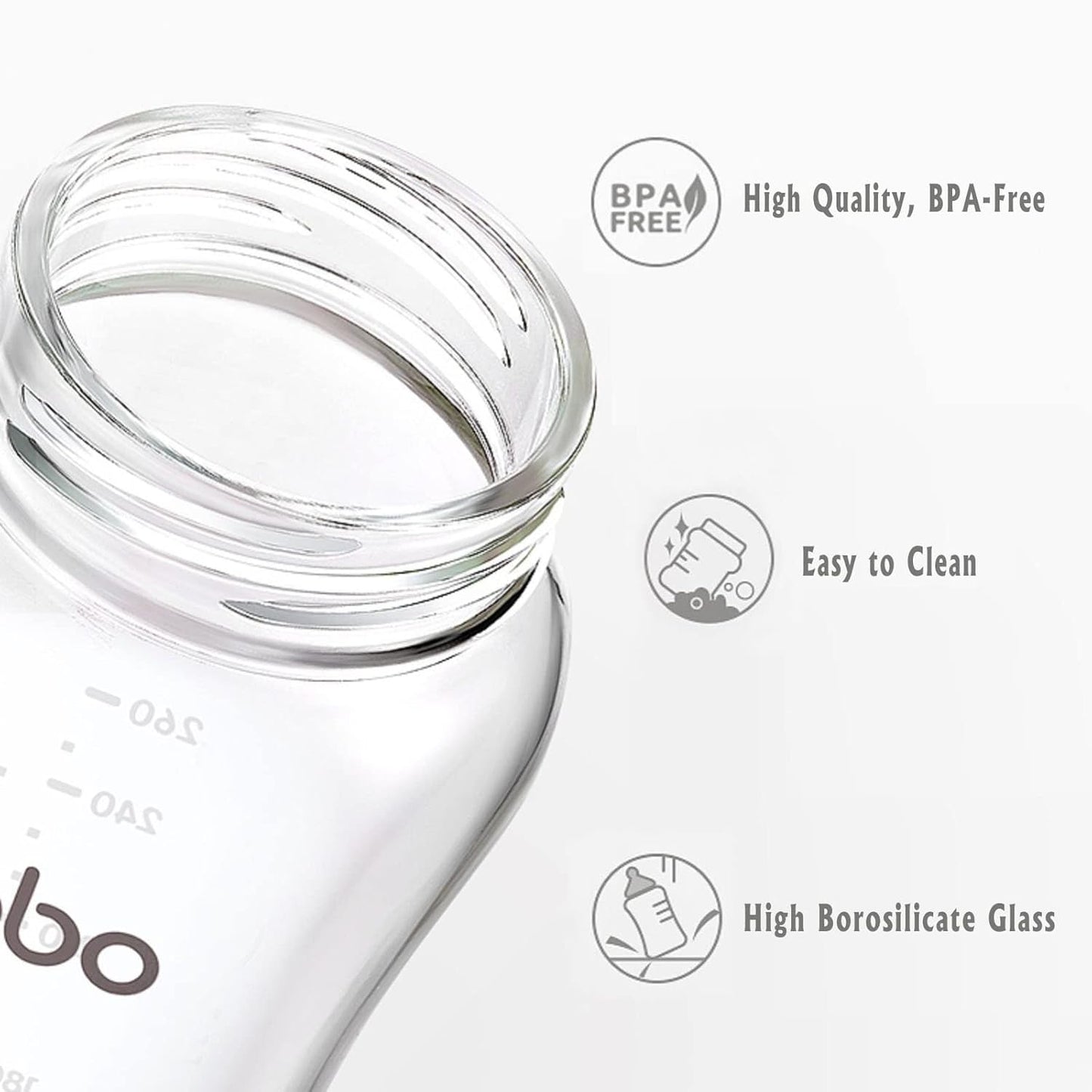 YOHKOH Natural Glass Baby Bottle with Level 1 Slow Flow Nipple, Newborn Anti-Colic Baby Bottles, Wide Neck Mushroom Baby Glass Bottle (Multicolour-A, 3.4oz (Pack of 4))