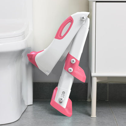 Potty Training Seat, SKYROKU Upgrade Toddler Toilet Seat for Kids Boys Girls, 2 in 1 Potty Training Toilet, Splash Guard Anti-Slip Pad Step Stool,New Sector-Shape Stabilized Base (8899+Grey)