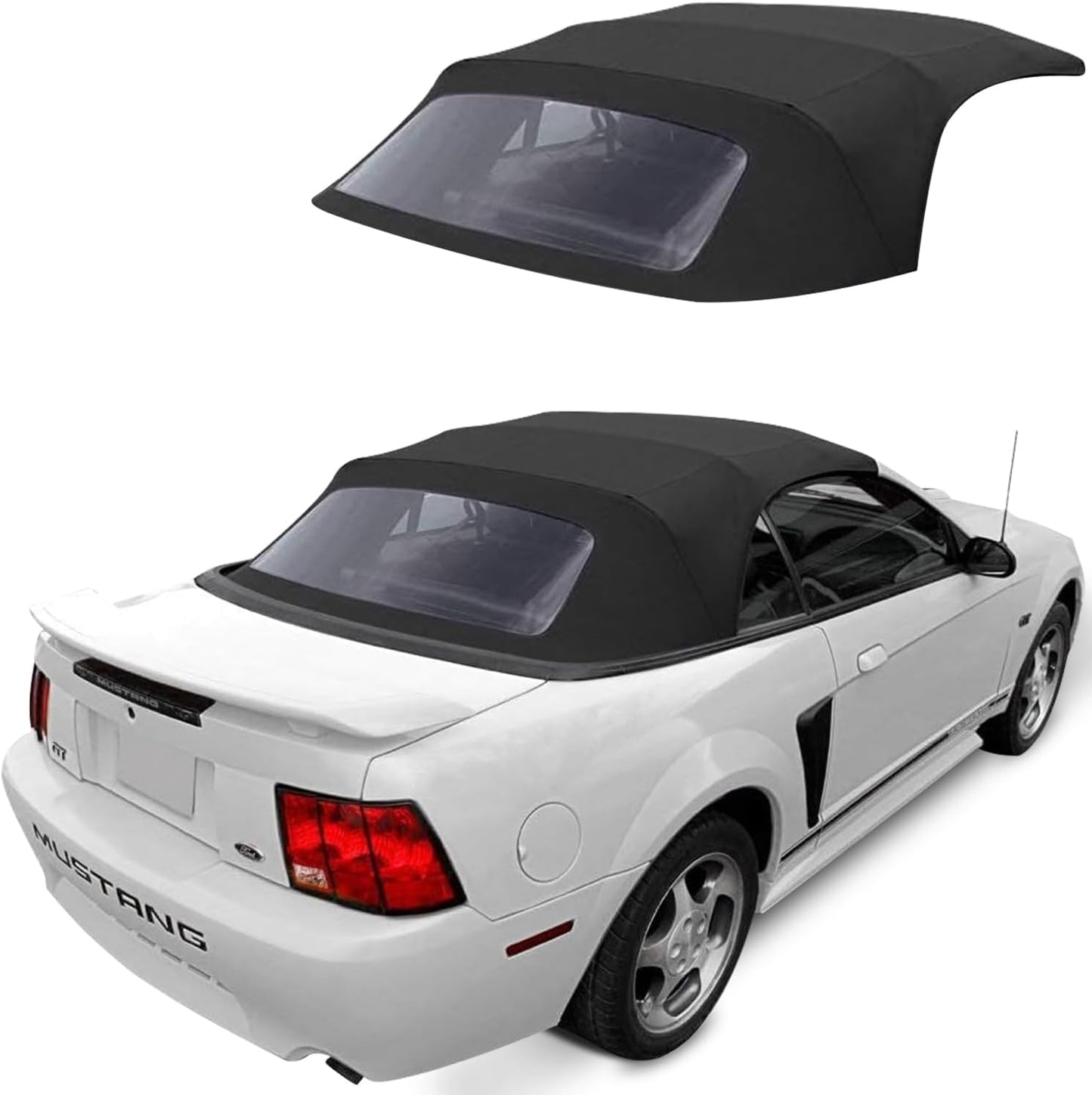 Sierra Auto Tops & Seats Convertible Top for 1994-2004 Ford Mustang - Saddle, Sailcloth Vinyl - Convertible Top Replacement with Plastic Window - Mustang Convertible Top, Complete Soft Top