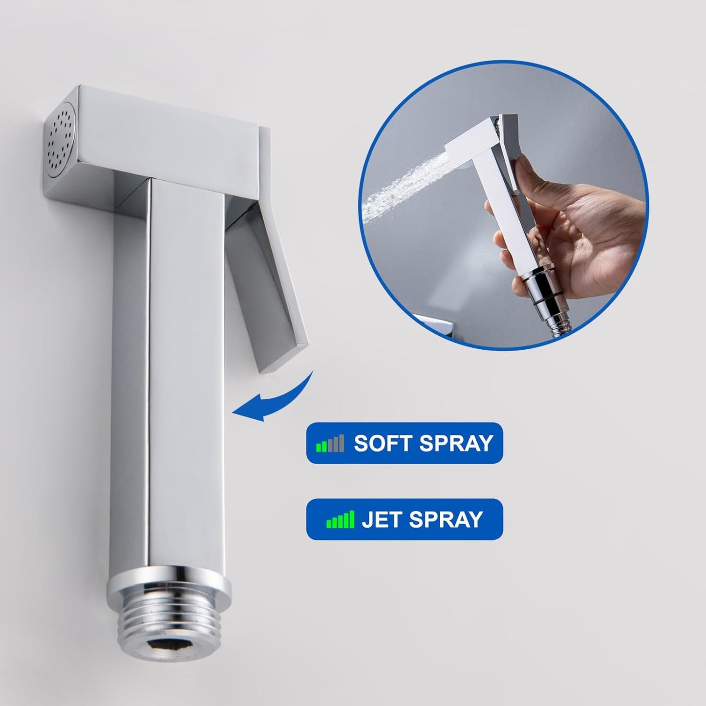 SHAMANDA Handheld Bidet Sprayer for Toilet, Stainless Steel Baby Cloth Diaper Sprayer Kit, Bathroom Toilet Bidet Attachment Set for Bathing Pets Feminine Hygiene, Matte Black BDS01-7