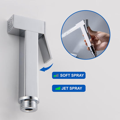 SHAMANDA Handheld Bidet Sprayer for Toilet, Stainless Steel Baby Cloth Diaper Sprayer Kit, Bathroom Toilet Bidet Attachment Set for Bathing Pets Feminine Hygiene, Matte Black BDS01-7
