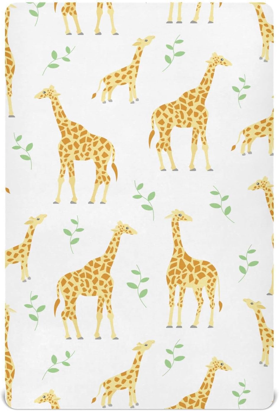 Fall Cute Mushroom Leaves Fitted Crib Sheets Stretchy Portable Playard Sheets for Baby Toddler, Breathable Soft Mini Crib Mattress 52 x 28 in for Boys and Girls