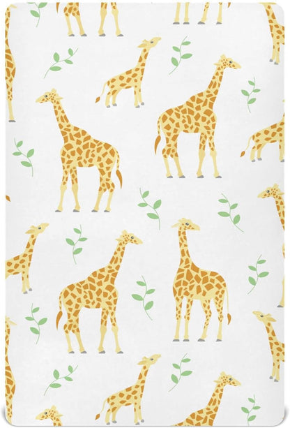 Fall Cute Mushroom Leaves Fitted Crib Sheets Stretchy Portable Playard Sheets for Baby Toddler, Breathable Soft Mini Crib Mattress 52 x 28 in for Boys and Girls