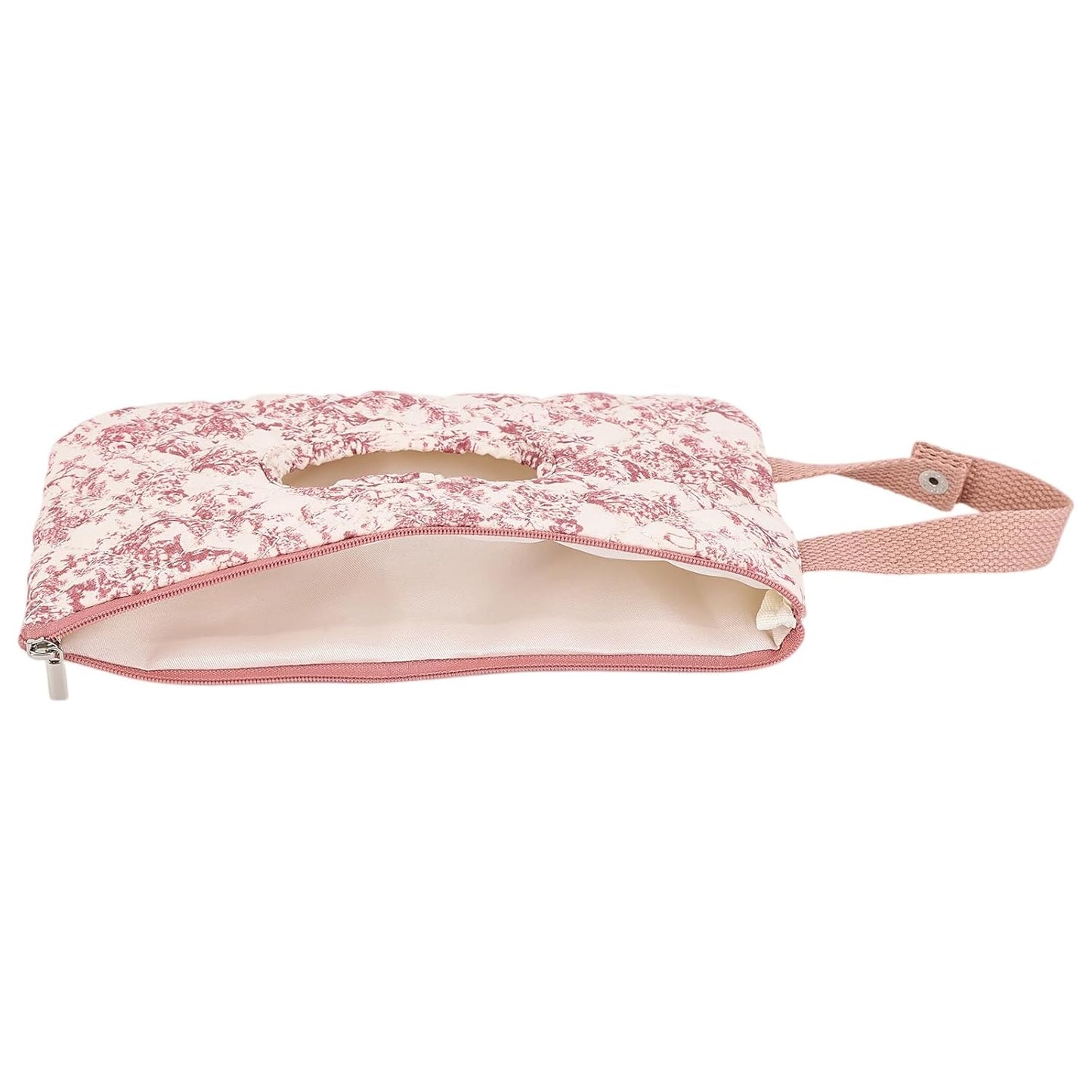 Quilted Baby Diaper and Wipes Pouch Portable Mommy Bag for Stroller Reusable Wipes Pouch with Lanyard for Casual Travel (Beige)