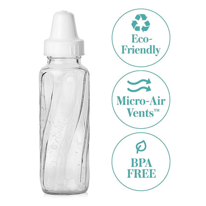 Evenflo Feeding Classic Glass Bottle, Twist Bottles, 8 Oz, 6 Bottles