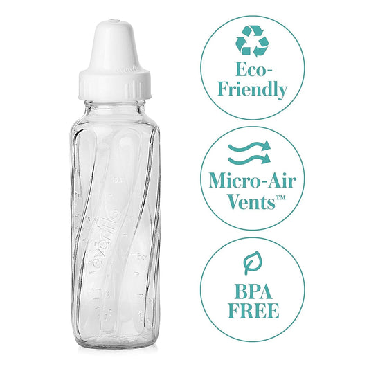Evenflo Feeding Classic Glass Bottle, Twist Bottles, 8 Oz, 6 Bottles