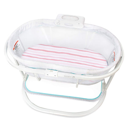 Bassinet Sheets Fit for Simmons Kids By The Bed City Sleeper Bassinet(Twins), Moses Basket and Hospital Bassinet, 100% Cotton, 2 Pack, Gray and White Print - Colors B