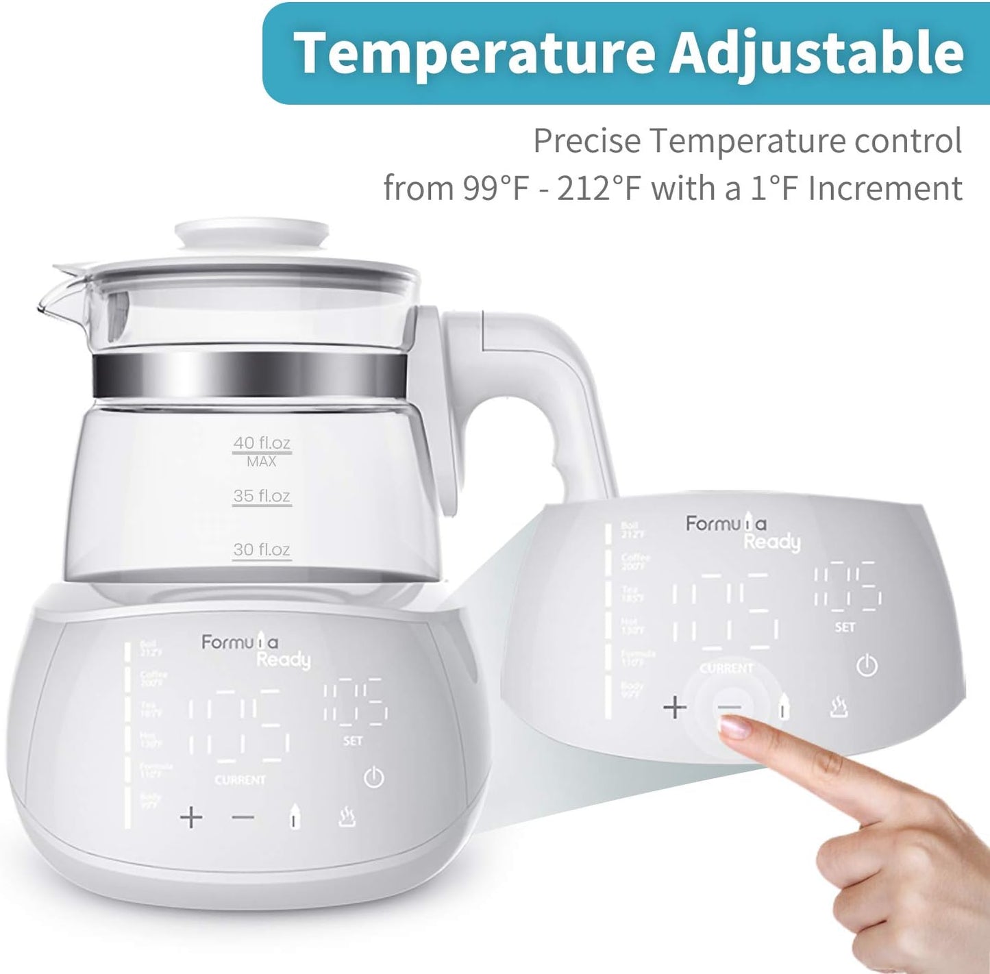 Temperature Control Water Kettle (White)