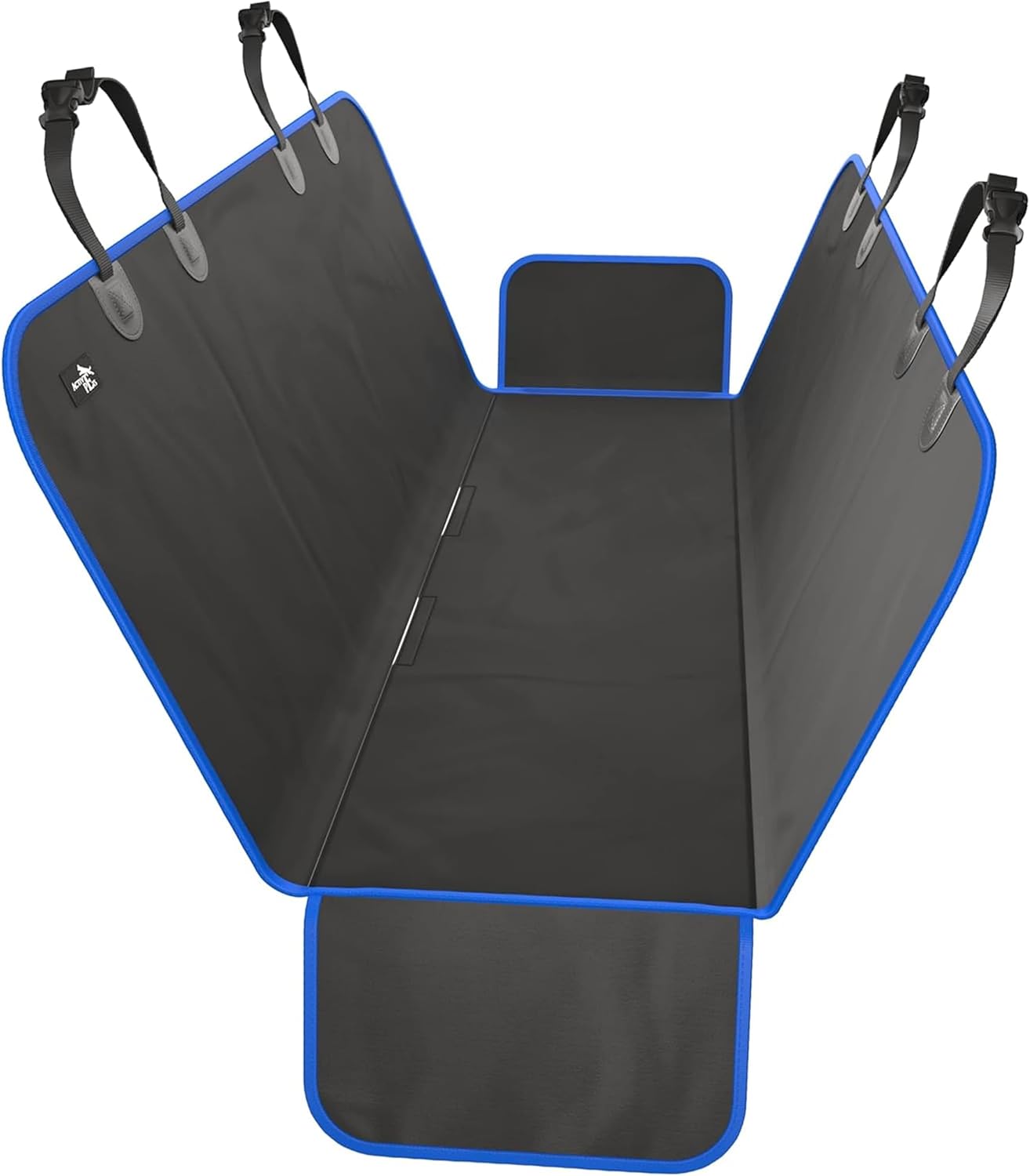 Active Pets Waterproof Hammock Standard Car Seat Cover, Fits Sedans Hatchbacks Crossovers Coupes Compact Vehicles, Secure Convertible Travel Bed Protects Backseat Cargo from Dogs, Black w/Black Trim