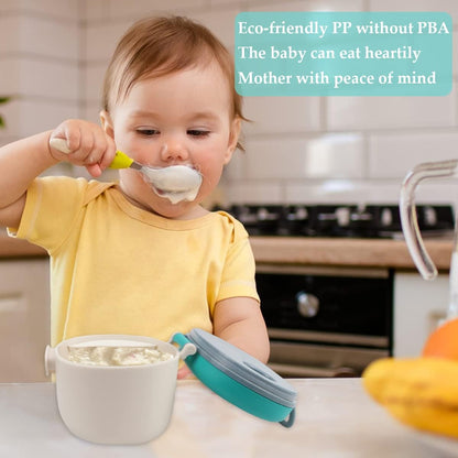 1Pcs Baby Formula Dispenser with Scoop and Leveller, Portable Milk Powder Container, Cute Formula Travel Container for Outdoor and Room Use (Green, 230g)