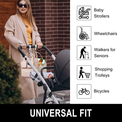 Baby Stroller Hooks for Hanging Bags, Universal Stroller Clips Accessories, Mommy Hook for Diaper Bag, Shopping Cart, Purse, Backpack - 2 Pack, Abstract Leaf