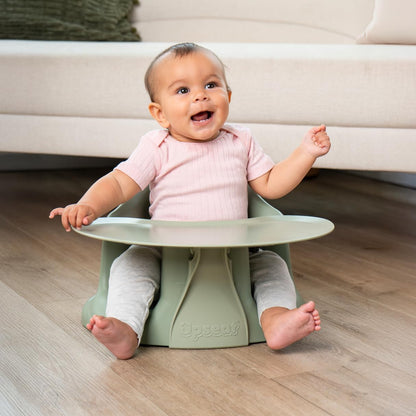 Upseat – The Original Ergonomic Baby Floor & Booster Seat with Tray, Developed with Physical Therapists for Upright Posture & Healthy Hip Development, 4–24 Months, Dishwasher-Safe Extra-Large Tray
