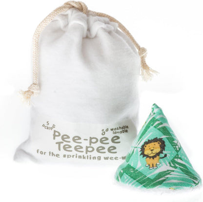 Beba Bean - Pee Pee Teepee for Baby Boy - Reusable & Washable Pee Shield for Diaper Changing - Baby Shower Gifts for Boys - Li’l Monkey Cotton Cloth - Laundry Bag - Set of 5 Covers