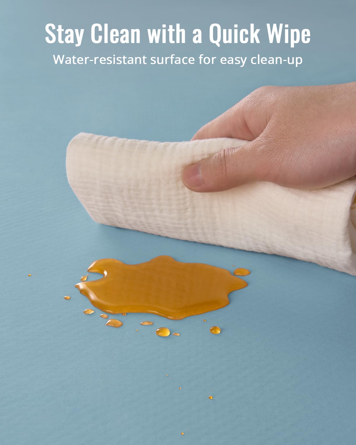 Blissful Diary Baby Splat Mat for Under High Chair, 50.4 x 50.4 Inch Wipeable Splash Mat, Waterproof and Washable, Anti-Slip Floor Protector, Retro Rainbow