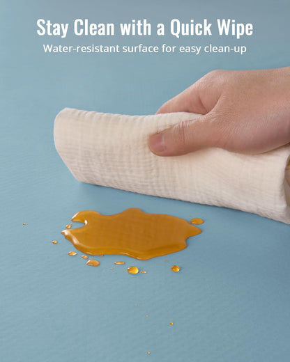 Blissful Diary Baby Splat Mat for Under High Chair, 50.4 x 50.4 Inch Wipeable Splash Mat, Waterproof and Washable, Anti-Slip Floor Protector, Retro Rainbow