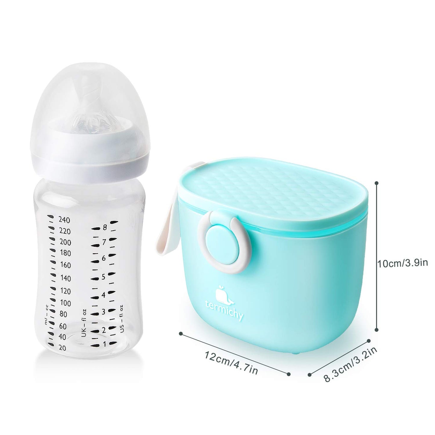 Termichy Baby Formula Dispenser, Portable Milk Powder Dispenser Container with Carry Handle and Scoop for Travel Outdoor Activities with Baby Infant, 8.8OZ, 0.55LB, 250g, 500ml (Pink)