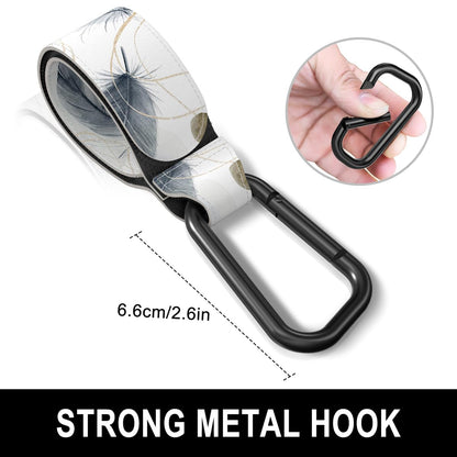 Baby Stroller Hooks for Hanging Bags, Universal Stroller Clips Accessories, Mommy Hook for Diaper Bag, Shopping Cart, Purse, Backpack - 2 Pack, Abstract Leaf