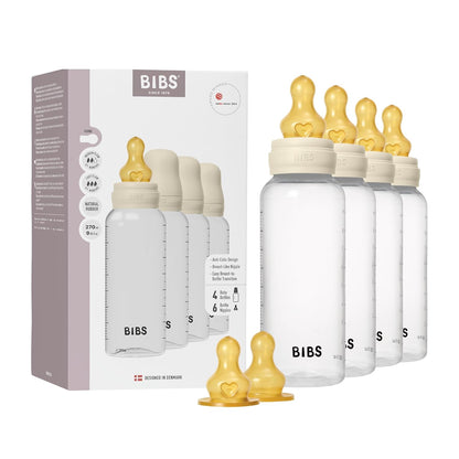 BIBS Baby Bottle 5 oz / 150 ml Silicone Nipple 2 Pack - Anti-Colic, BPA-Free, Round Nipple, Slow Flow, Lightweight & Easy to Clean, Suitable for Newborns 0+ Years - Ivory