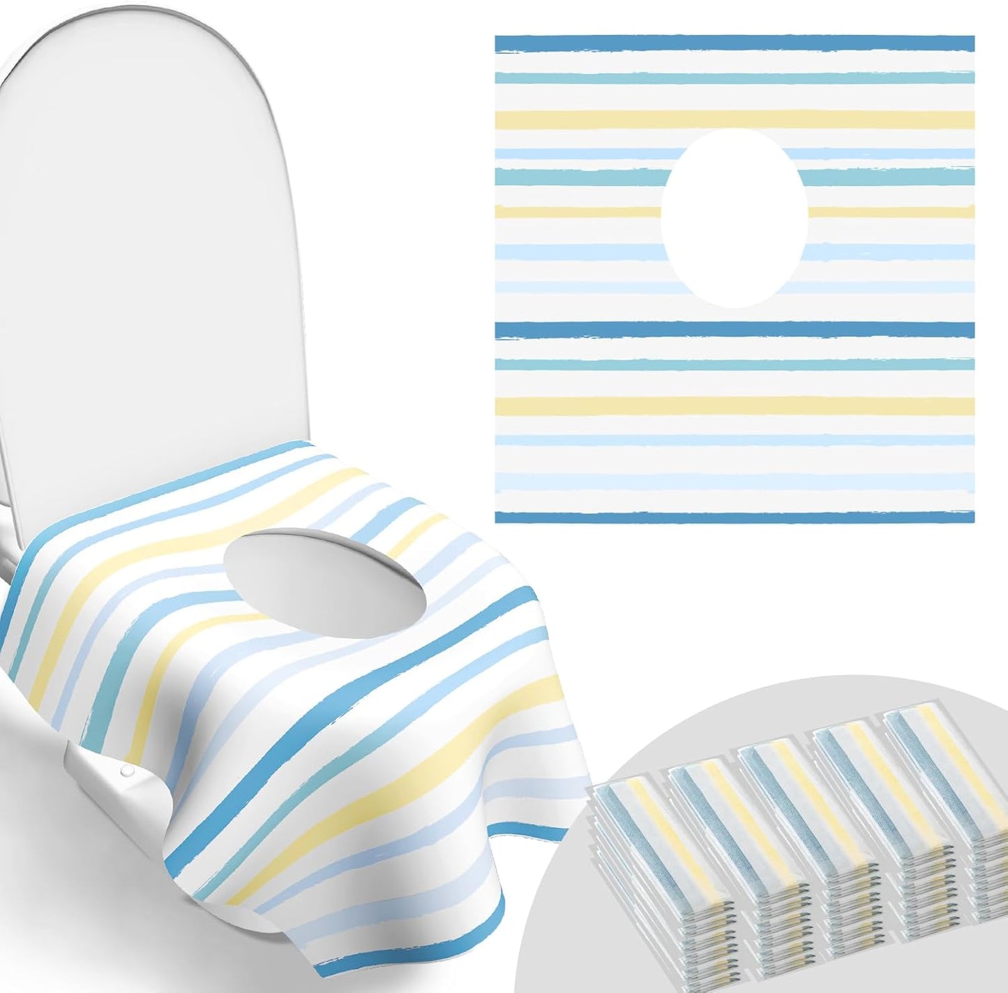 30 Pack Toilet Seat Covers Disposable, Large Waterproof Potty Covers for Toddlers, Kids, and Adults, Individually Wrapped for Travel, Toddler Potty Training for Public Restroom, Airplane, Trip