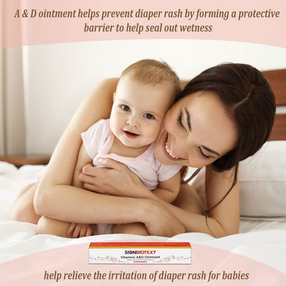 A and D Ointment by Sion Biotext Baby Diaper Rash Vitamin A + D Cream for Dry Skin, Cuts, Burns Soothing Baby Care Medical Moisturizer + First Aid. (1 Tube 4oz)