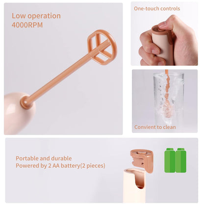 Handheld Electric Baby Formula Mixer,Handheld Drink Mixer (Brown)