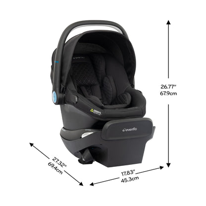 Evenflo Revolve180 LiteMax NXT Rotating Rear-Facing Lightweight Preemie and Infant Car Seat 3-30lbs. with SensorySoothe. Easy Install with Base (Agate Purple)