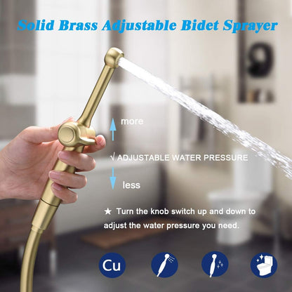 Handheld Bidet Toilet Sprayer, White Bidet Spray for Toilet, Cloth Diaper Sprayer with Backflow Preventer, Adjustable Water Jet Spray with 7.9" Long Wand