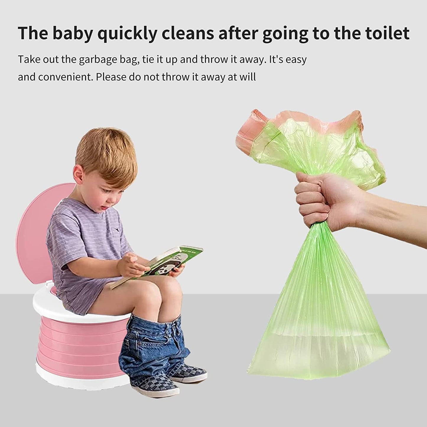 SunnySmile portable, foldable potty seat for toddler, Training Toilet Seat Emergency Toilet for Car, Camping, Outdoor, indoor (grey, small)