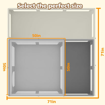 Foldable Baby Playpen 50"×50", Playard for Babies and Toddlers, Portable Safety Baby Fence Lightweight,No Installation, Indoor & Outdoor Playpen with Ocean Balls*50, Grey