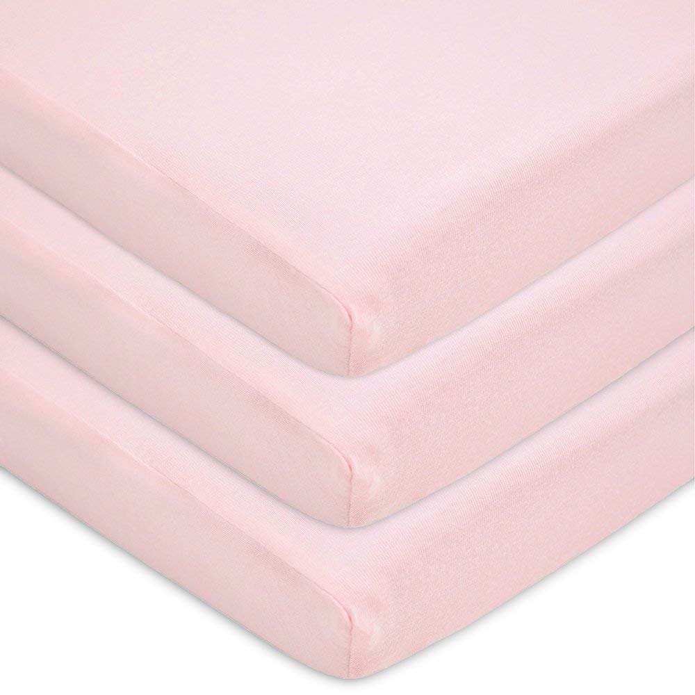 American Baby Company 3 Pack 100% Natural Cotton Fitted Pack and Play Sheets 39" x 27" - Soft & Breathable Pack N Play Sheets for Playard & Mini Crib Mattress, Yellow Star/Yellow/White, for Boy & Girl
