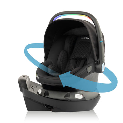 Evenflo Revolve180 LiteMax NXT Rotating Rear-Facing Lightweight Preemie and Infant Car Seat 3-30lbs. with SensorySoothe. Easy Install with Base (Agate Purple)