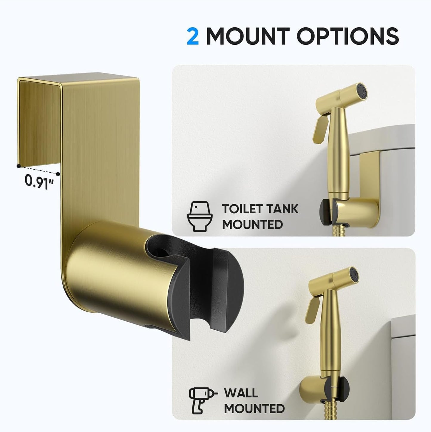 Handheld Toilet Bidet Sprayer for Toilet-Adjustable Water Pressure Control with Bidet Hose for Feminine Wash, Stainless Steel Brushed Nickel Bidet Faucet Cloth Diaper for Baby Wash, Gold