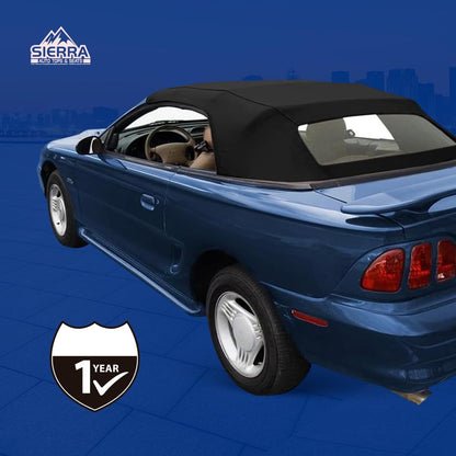 Sierra Auto Tops & Seats Convertible Top for 1994-2004 Ford Mustang - White, Sailcloth Vinyl - Convertible Top Replacement with Heated Glass Window - Mustang Convertible Top, Complete Soft Top