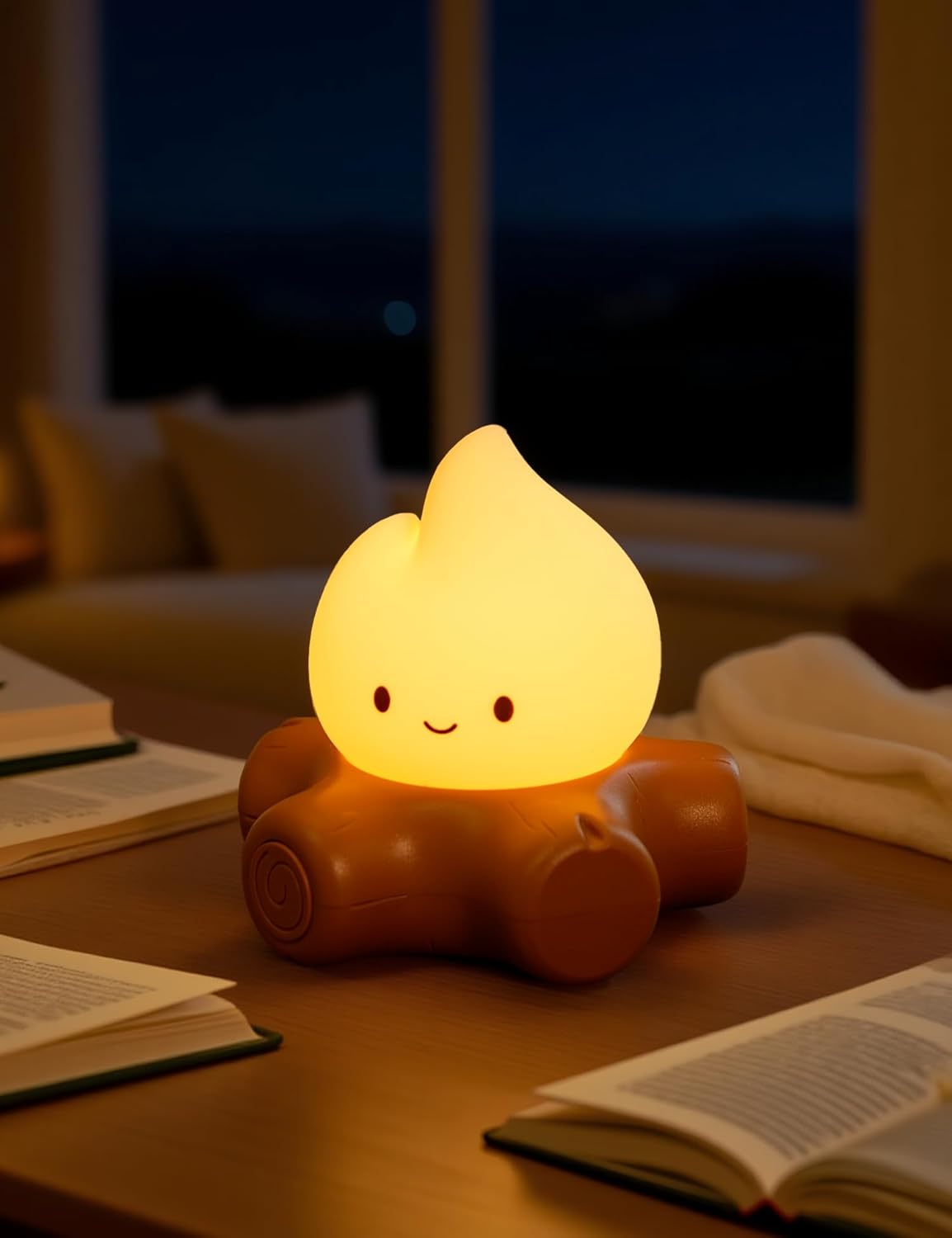 3pcs Cozy Campfire Nightlight Kits, Soothing Nature Sounds, White Noise Night Light for Baby Adult, Rechargeable, Cute Flame Lamp, Best Gift for Kids Bedrooms Camping Trips