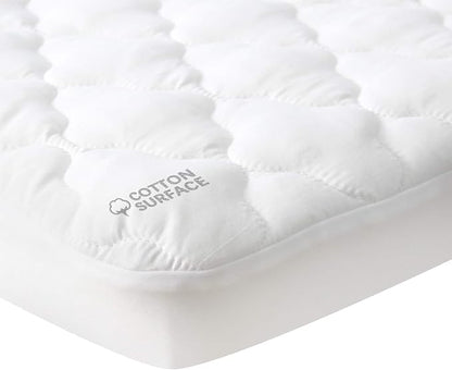 Waterproof Mini Crib Mattress Pad Sheets Fitted (Cover Only), Cotton Fabric Mini Crib Protector, Fits Dream On Me Folding Playard Mattress, Baby Playard Sheets Cover