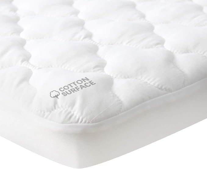Waterproof Pack and Play Mattress Pad Sheets Fitted (Cover Only), Cotton Fabric Pack and Play Protector, Fits Graco Play Yard, Baby Mini Crib Sheet Cover