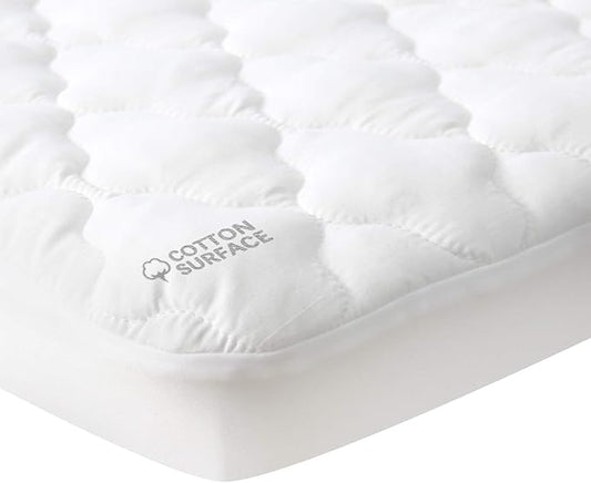 Waterproof Pack and Play Mattress Pad Sheets Fitted (Cover Only), Cotton Fabric Pack and Play Protector, Fits Graco Play Yard, Baby Mini Crib Sheet Cover