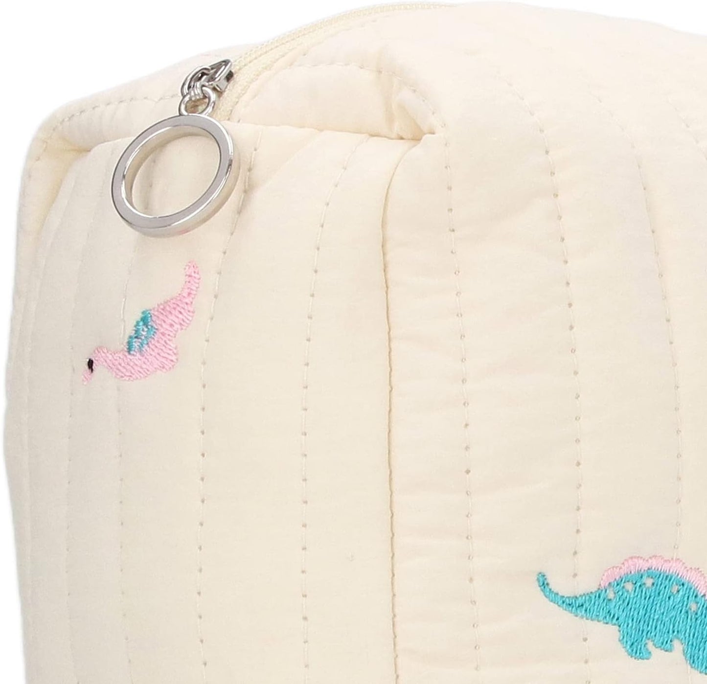 Stroller Organizer Bag, Large Capacity Cotton Diaper Caddy with Zipper, Baby Essentials Storage Pouch for Travel and Shower(Dinosaur)