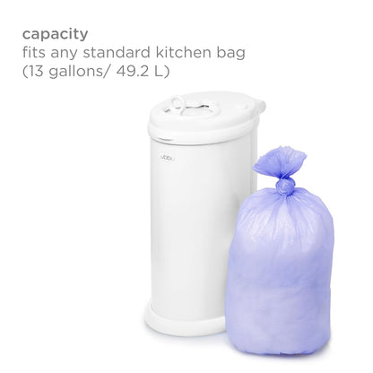 Ubbi Steel Diaper Pail, Odor Locking, No Special Bag Required, Award-Winning, Registry Must-Have, White