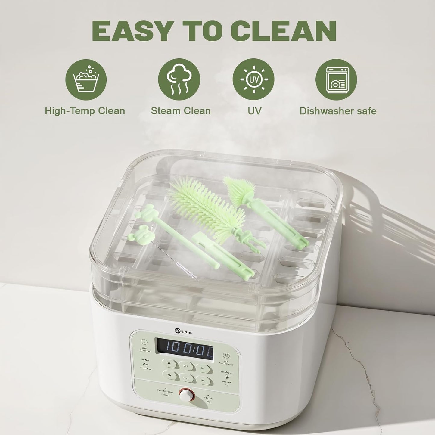 Baby Bottle Cleaner Brush Set Bottle Cleaner Brush Set Portable Bottle Cleaning Kit Set Silicone Brush, Nipple Brush, Straw Brush, Dispense Detergent Dispenser, Drying Rack - 6 in 1