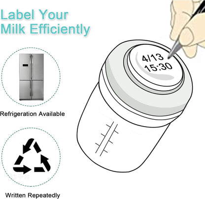 COMI Wide Neck Glass Breastmilk Collection n Storage Bottle, 4 Packs,10oz with Screw Ring Sealing Disk,Re-markable Sealing Disc,BPA Free,Fits Breast Pumps&Nipples(4 Green Lids)