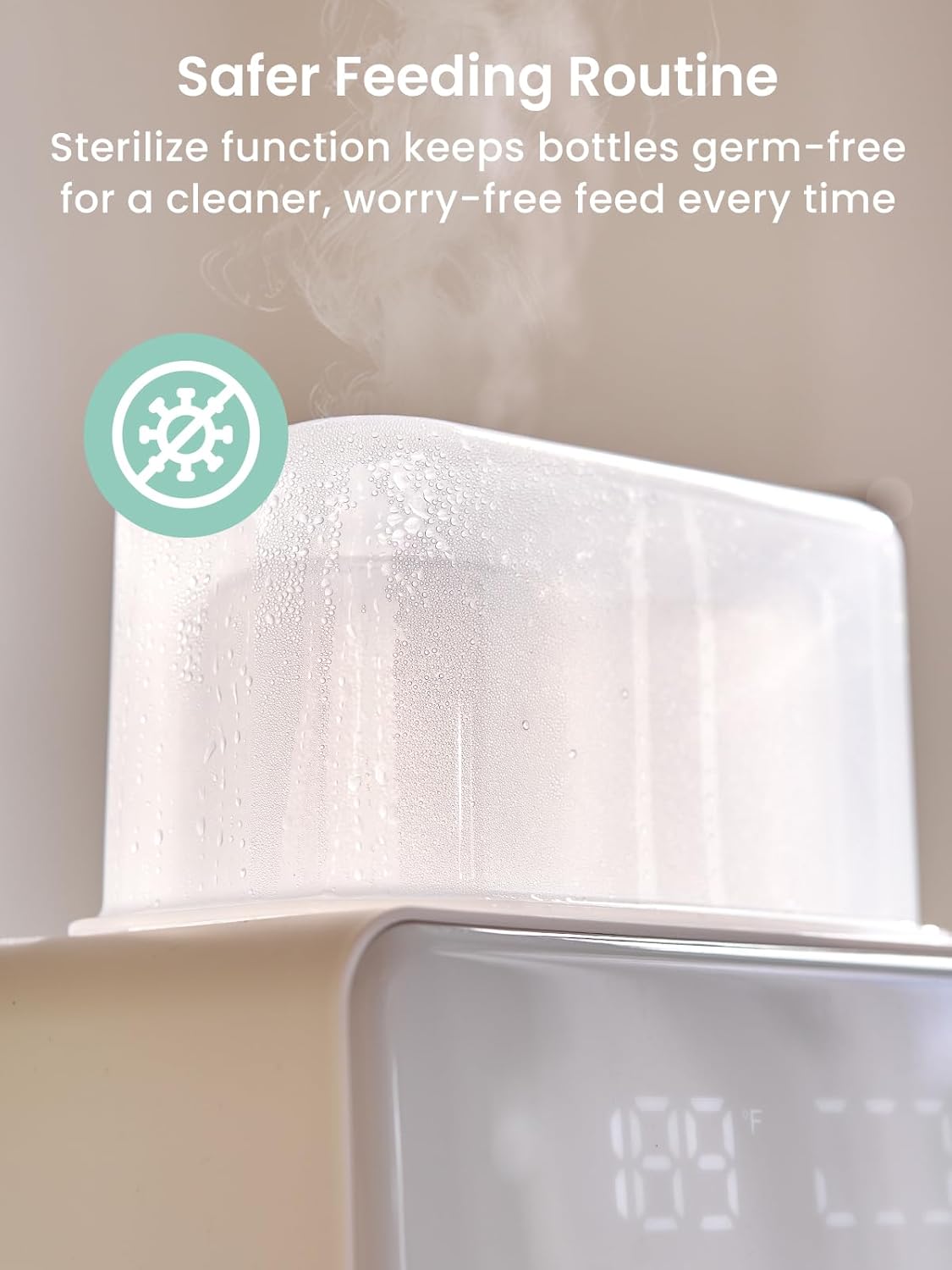 GROWSNY Fast Baby Bottle Warmer, 12-in-1 Milk Warmer with Steam and Water Bath Warming Modes for Breastmilk &Formula, Food Heating,with Thaw, Steri-lize, Egg Boil Function, Fits Most Types of Bottles