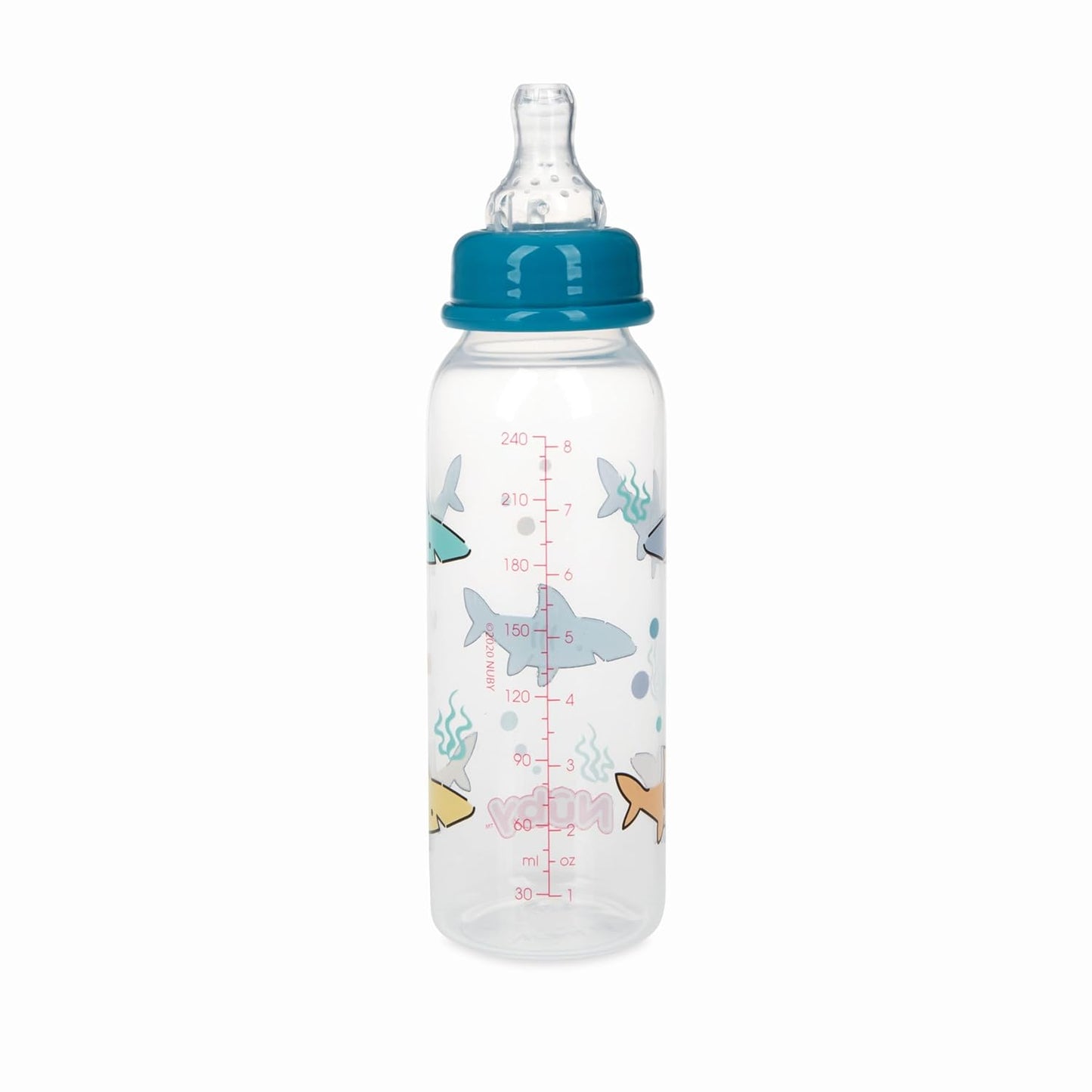 Nuby Printed Non-Drip 8oz Bottle, 3 Pack, Neutral
