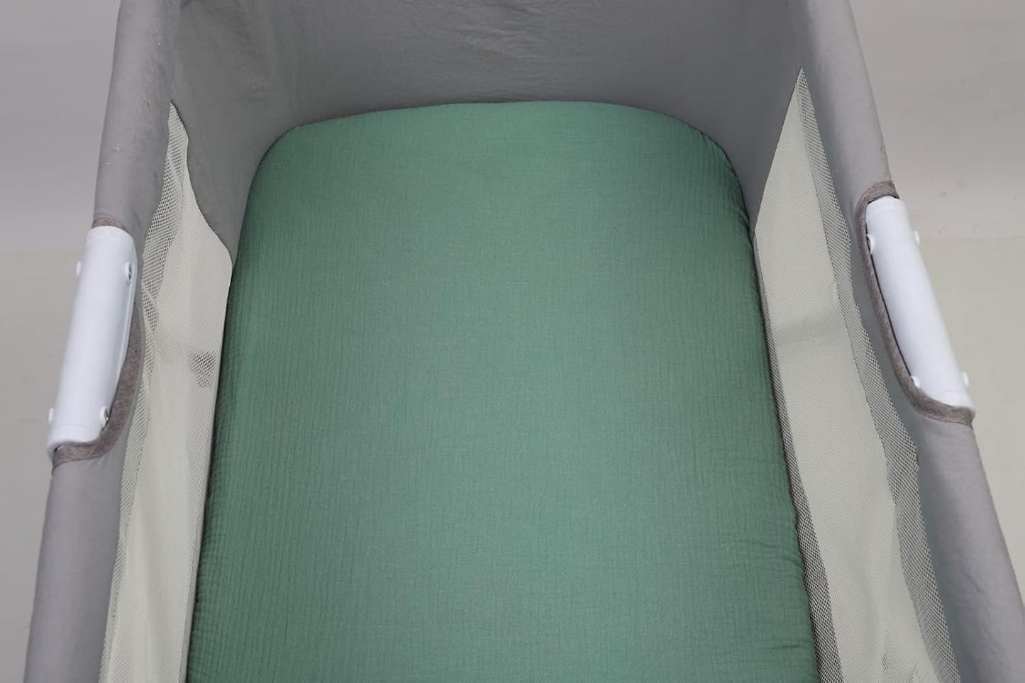 Onacosht Muslin Bassinet Sheets 33" x 19" Compatible with Mika Micky, KoolaBaby (3 in 1), BabyBond, HARPPA and RICUTON Bedside Bassinet, 2 Pack for Baby Boy and Girl, Natural and Rainbow