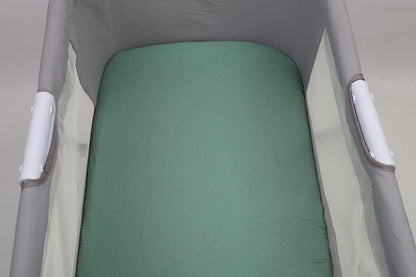 Onacosht Muslin Bassinet Sheets 33" x 19" Compatible with Mika Micky, KoolaBaby (3 in 1), BabyBond, HARPPA and RICUTON Bedside Bassinet, 2 Pack for Baby Boy and Girl, Natural and Rainbow