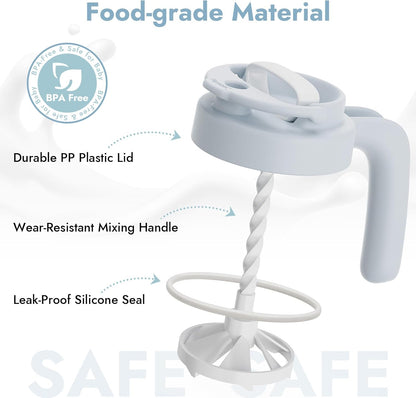 Papablic 32oz Formula Mixing Pitcher Lid, Breastmilk Pitcher Mixing Handle & Flip Locking Spout for Mixing Formula/Breastmilk/Protein Powder/Coffee, Blue
