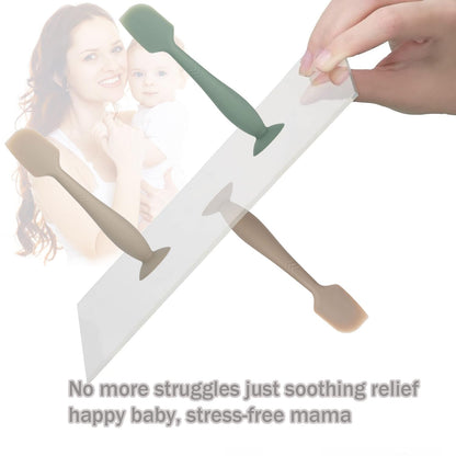 Baby Diaper Cream Spatula - Baby Diaper Rash Cream Applicator for Butt Paste Diaper Cream - Newborn Essentials (gray, green, pink)