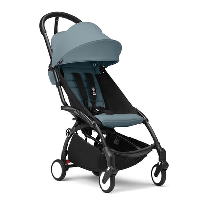 Stokke YOYO3 Stroller from 6 Months - Includes Black Frame, Seat Cushion & Canopy - Folds in & Out in a Flash - Light & Compact - Carry-On Compatible
